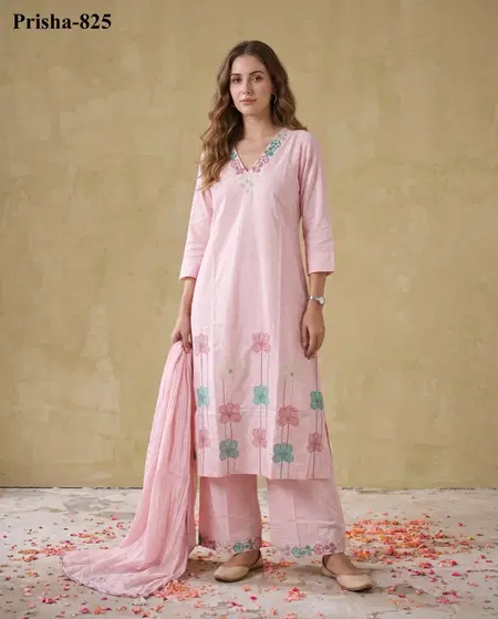 K 1135 By Naisha Mul Cotton Kurti With Bottom Dupatta
